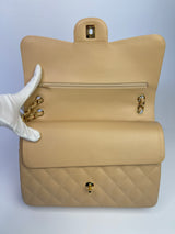 Chanel Jumbo Classic Double Flap In Beige Caviar Leather with GHW