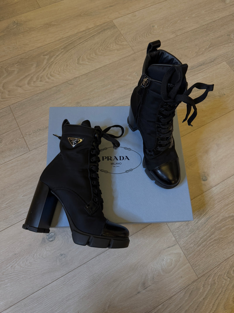 Prada Re Nylon Ankle Boots (Size 39/UK6)