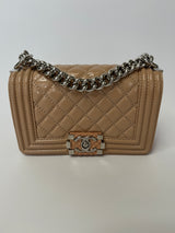 Chanel Small Boy Bag In Blush Calfskin Leather SHW