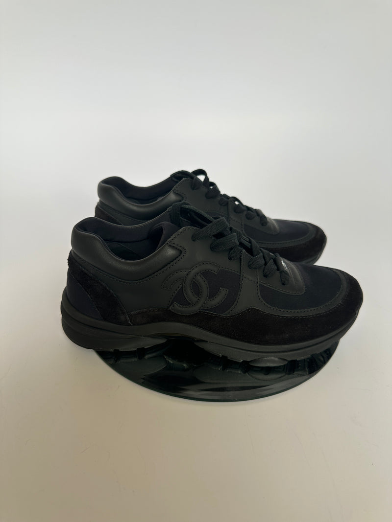 Chanel Black CC Sneakers ( 37/UK4)