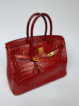 Hermès Birkin 35 Rouge H Niloticus Crocodile GHW