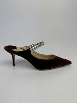 Jimmy Choo Bing Tan Velvet 65 Heels (Size 39/UK6)