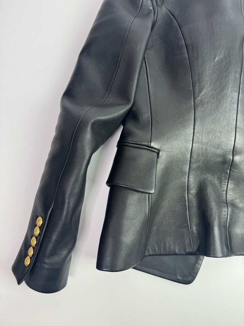 Balmain Leather Blazer (Size FR38/UK10)