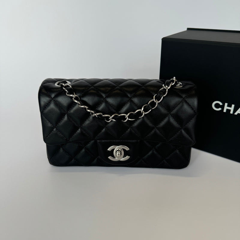 Chanel Mini Rectangle In Black Lambskin SHW