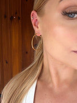 Tiffany & Co T Wire Hoop Earrings In 18kt Gold