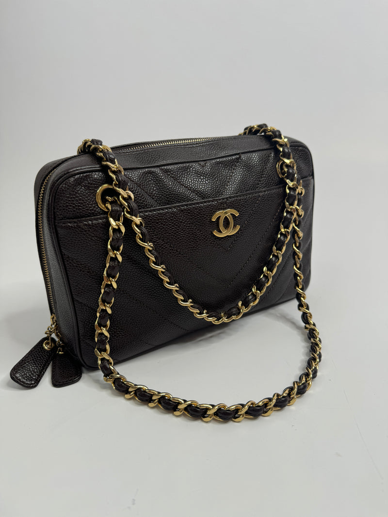 Chanel Vintage Brown Camera Bag