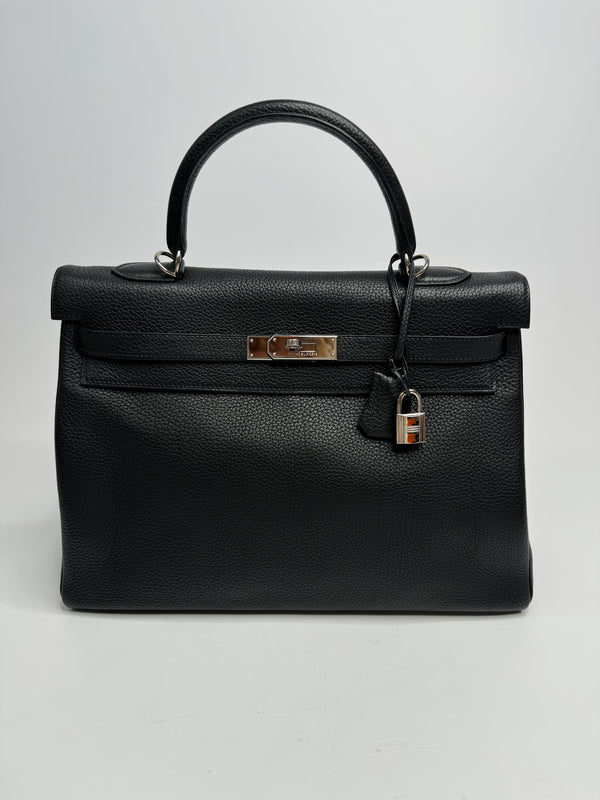 Hermès Kelly 35 In Noir Togo With Palladium Hardware