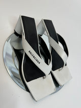 Balenciaga Double Square Toe Thong Sandal In White (Size 38/UK 5)