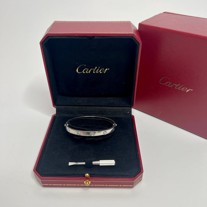 White gold cartier bracelet hot sale