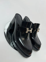 Hermès Black Flore 60 Mules (EU 38/ UK 5)