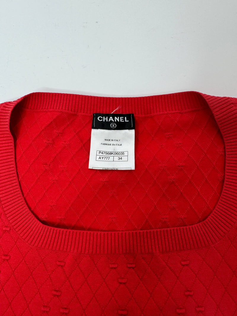Chanel Red Co Ord Skirt and Top (Size 34/36/ UK 6/8)