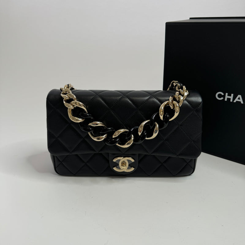 Chanel Quilted Resin Bi-Colour Chain Flap Bag