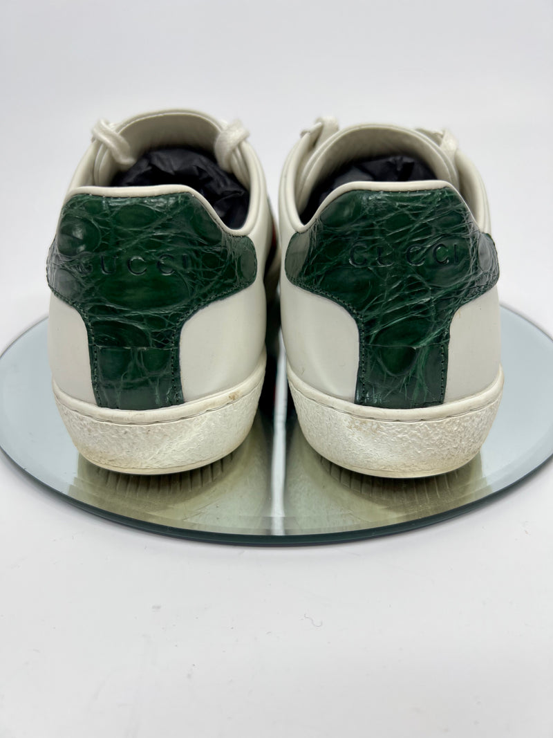 Gucci ace croc leather on sale heel